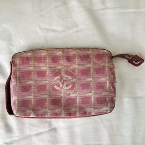 Chanel nylon pink clutch bag vintage